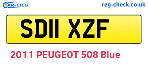 SD11XZF are the vehicle registration plates.
