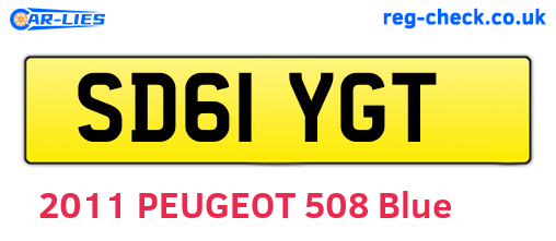SD61YGT are the vehicle registration plates.