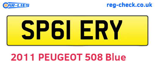 SP61ERY are the vehicle registration plates.