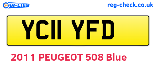 YC11YFD are the vehicle registration plates.