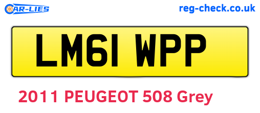 LM61WPP are the vehicle registration plates.