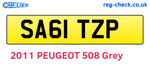 SA61TZP are the vehicle registration plates.