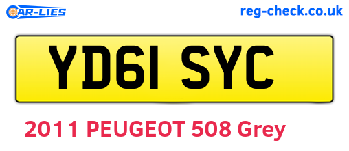 YD61SYC are the vehicle registration plates.
