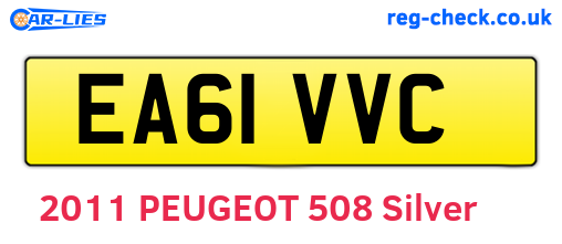 EA61VVC are the vehicle registration plates.
