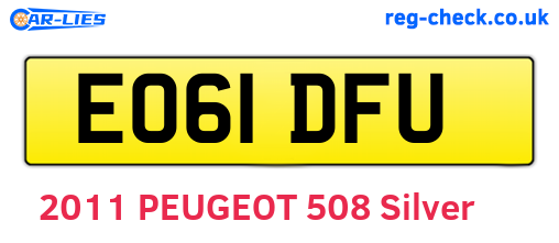EO61DFU are the vehicle registration plates.