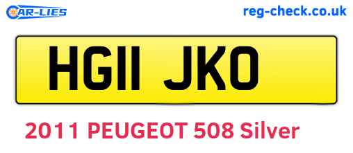 HG11JKO are the vehicle registration plates.