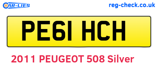 PE61HCH are the vehicle registration plates.