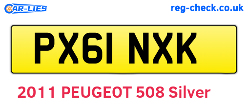 PX61NXK are the vehicle registration plates.