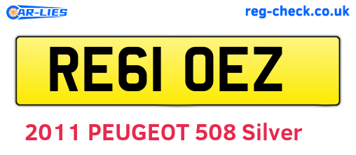 RE61OEZ are the vehicle registration plates.