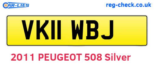 VK11WBJ are the vehicle registration plates.