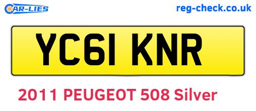YC61KNR are the vehicle registration plates.