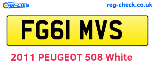 FG61MVS are the vehicle registration plates.