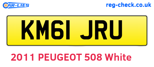 KM61JRU are the vehicle registration plates.