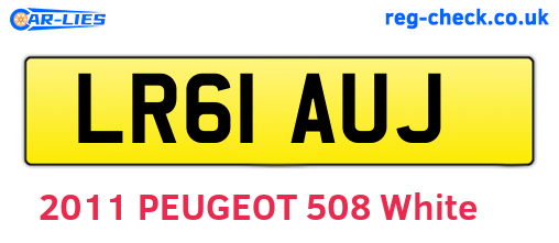 LR61AUJ are the vehicle registration plates.