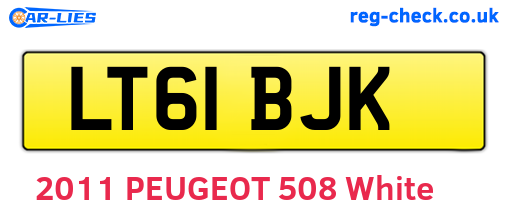 LT61BJK are the vehicle registration plates.
