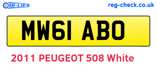 MW61ABO are the vehicle registration plates.
