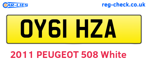 OY61HZA are the vehicle registration plates.