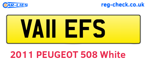 VA11EFS are the vehicle registration plates.