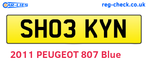 SH03KYN are the vehicle registration plates.