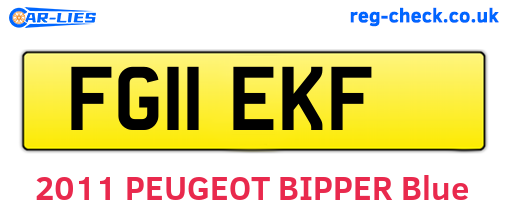 FG11EKF are the vehicle registration plates.