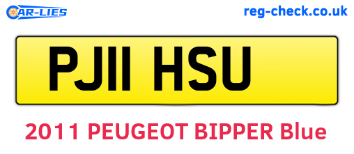 PJ11HSU are the vehicle registration plates.