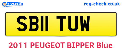 SB11TUW are the vehicle registration plates.
