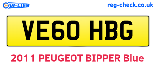 VE60HBG are the vehicle registration plates.