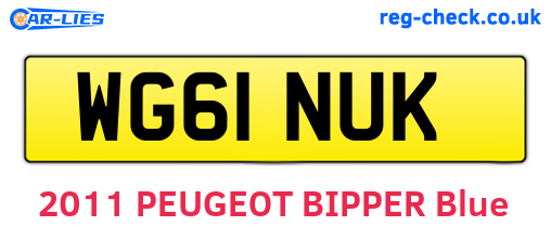WG61NUK are the vehicle registration plates.