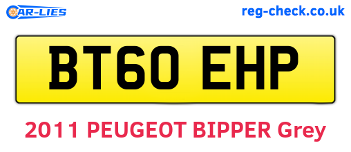 BT60EHP are the vehicle registration plates.