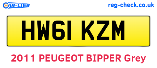 HW61KZM are the vehicle registration plates.