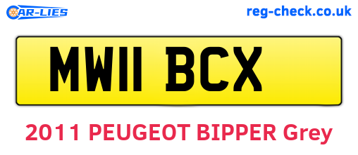 MW11BCX are the vehicle registration plates.