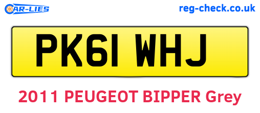 PK61WHJ are the vehicle registration plates.