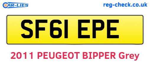 SF61EPE are the vehicle registration plates.