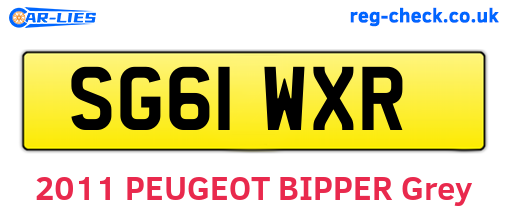 SG61WXR are the vehicle registration plates.
