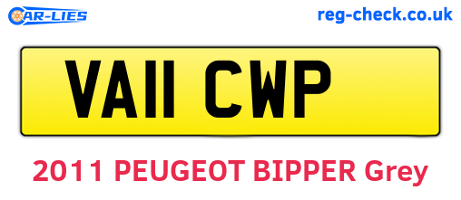 VA11CWP are the vehicle registration plates.