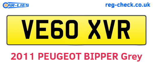 VE60XVR are the vehicle registration plates.