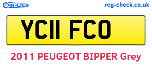 YC11FCO are the vehicle registration plates.