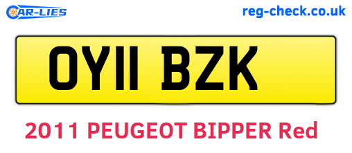 OY11BZK are the vehicle registration plates.