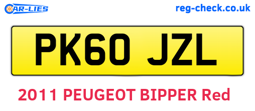 PK60JZL are the vehicle registration plates.