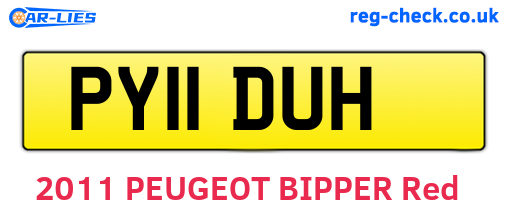 PY11DUH are the vehicle registration plates.