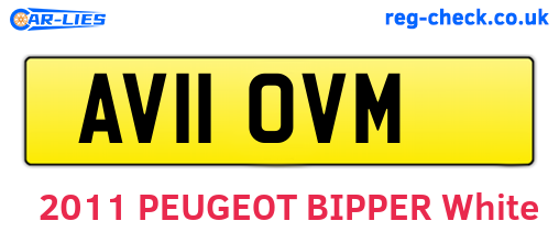 AV11OVM are the vehicle registration plates.
