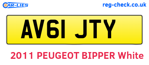 AV61JTY are the vehicle registration plates.
