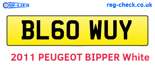 BL60WUY are the vehicle registration plates.