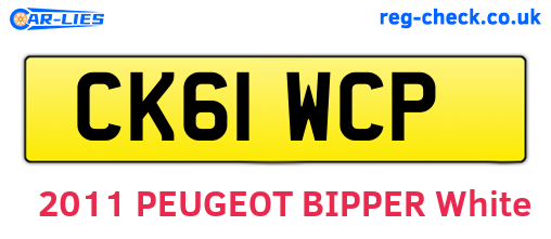 CK61WCP are the vehicle registration plates.