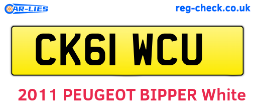 CK61WCU are the vehicle registration plates.