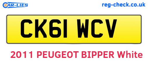 CK61WCV are the vehicle registration plates.