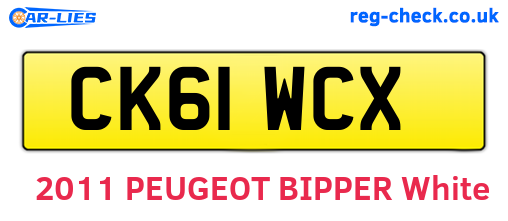CK61WCX are the vehicle registration plates.