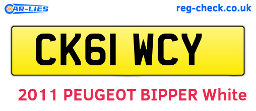 CK61WCY are the vehicle registration plates.
