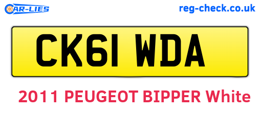 CK61WDA are the vehicle registration plates.