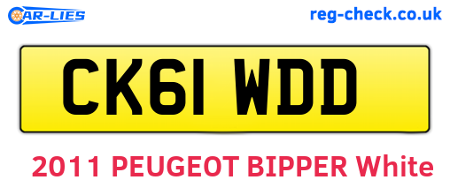CK61WDD are the vehicle registration plates.